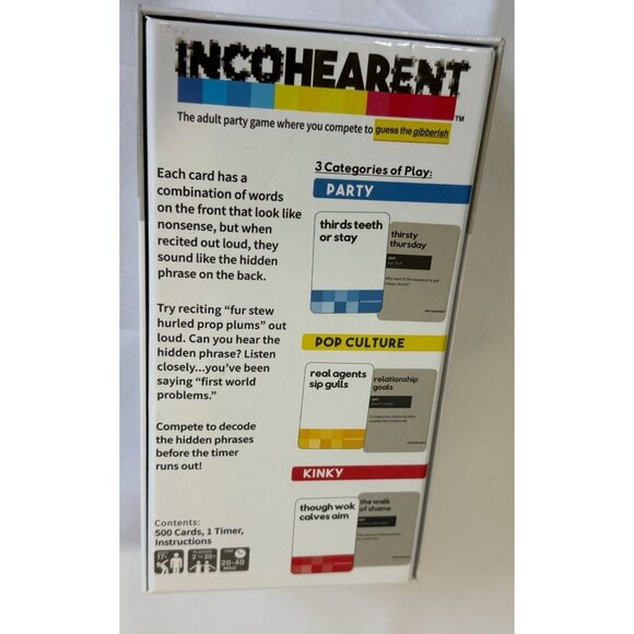 INCOHEARENT Adult Party Game Complete Game 2021 Funny Kinky Pop Culture - Picture 2 of 4